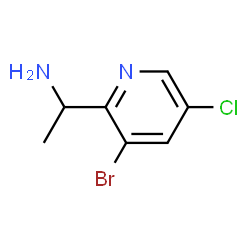ChemSpider 2D Image | 1-(3-Bromo-5-chloro-2-pyridinyl)ethanamine | C7H8BrClN2