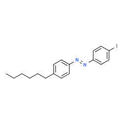 ChemSpider 2D Image | (E)-1-(4-Hexylphenyl)-2-(4-iodophenyl)diazene | C18H21IN2