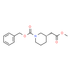 ChemSpider 2D Image | Benzyl (3S)-3-(2-methoxy-2-oxoethyl)-1-piperidinecarboxylate | C16H21NO4