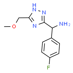 ChemSpider 2D Image | 1-(4-Fluorophenyl)-1-[3-(methoxymethyl)-1H-1,2,4-triazol-5-yl]methanamine | C11H13FN4O
