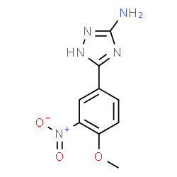 ChemSpider 2D Image | 5-(4-Methoxy-3-nitrophenyl)-1H-1,2,4-triazol-3-amine | C9H9N5O3