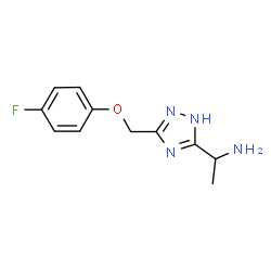 ChemSpider 2D Image | 1-{3-[(4-Fluorophenoxy)methyl]-1H-1,2,4-triazol-5-yl}ethanamine | C11H13FN4O