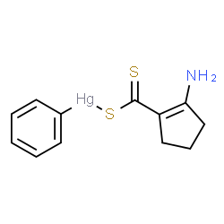 ChemSpider 2D Image | (2-Amino-1-cyclopentene-1-carbodithioato-kappaS)(phenyl)mercury | C12H13HgNS2