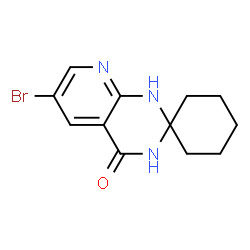 ChemSpider 2D Image | 6'-Bromo-1'H-spiro[cyclohexane-1,2'-pyrido[2,3-d]pyrimidin]-4'(3'H)-one | C12H14BrN3O