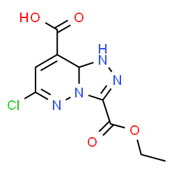 ChemSpider 2D Image | 6-chloro-3-(ethoxycarbonyl)-1H,8aH-[1,2,4]triazolo[4,3-b]pyridazine-8-carboxylic acid | C9H9ClN4O4