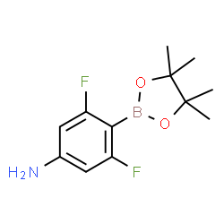 ChemSpider 2D Image | 3,5-Difluoro-4-(4,4,5,5-tetramethyl-1,3,2-dioxaborolan-2-yl)aniline | C12H16BF2NO2