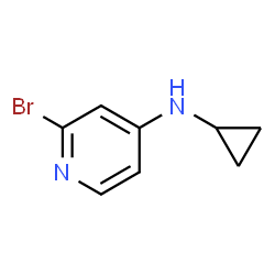 ChemSpider 2D Image | 2-Bromo-N-cyclopropyl-4-pyridinamine | C8H9BrN2