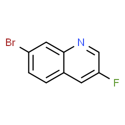 ChemSpider 2D Image | 7-Bromo-3-fluoroquinoline | C9H5BrFN