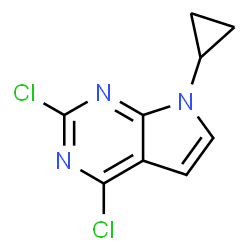 ChemSpider 2D Image | 2,4-Dichloro-7-cyclopropyl-7H-pyrrolo[2,3-d]pyrimidine | C9H7Cl2N3