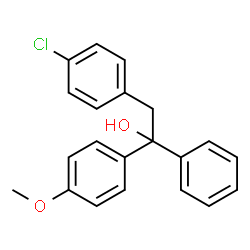 ChemSpider 2D Image | 2-(4-Chlorophenyl)-1-(4-methoxyphenyl)-1-phenylethanol | C21H19ClO2