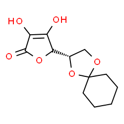 ChemSpider 2D Image | (5R)-5-[(2S)-1,4-Dioxaspiro[4.5]dec-2-yl]-3,4-dihydroxy-2(5H)-furanone | C12H16O6
