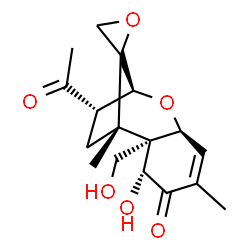 ChemSpider 2D Image | (2alpha,3beta,5alpha,6beta,7beta,11beta,12xi)-3-Acetyl-7,15-dihydroxy-12,13-epoxytrichothec-9-en-8-one | C17H22O6