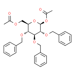 ChemSpider 2D Image | 1,6-Di-O-acetyl-2,3,4-tri-O-benzyl-beta-D-glucopyranose | C31H34O8