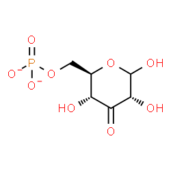 ChemSpider 2D Image | 6-O-Phosphonato-D-ribo-hexopyranos-3-ulose | C6H9O9P