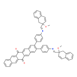 ChemSpider 2D Image | 2,3-Bis(4-{(E)-[(2-methoxy-1,2-dihydro-2-naphthalenyl)methylene]amino}phenyl)-6,13-pentacenedione | C58H42N2O4