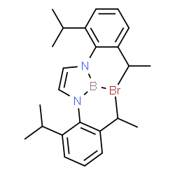 ChemSpider 2D Image | 2-Bromo-1,3-bis(2,6-diisopropylphenyl)-2,3-dihydro-1H-1,3,2-diazaborole | C26H36BBrN2