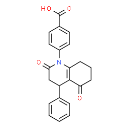 ChemSpider 2D Image | 4-(2,5-dioxo-4-phenyl-1,2,3,4,5,6,7,8-octahydroquinolin-1-yl)benzoic acid | C22H19NO4