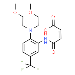 ChemSpider 2D Image | (2Z)-4-({2-[Bis(2-methoxyethyl)amino]-5-(trifluoromethyl)phenyl}amino)-4-oxo-2-butenoic acid | C17H21F3N2O5