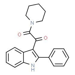 ChemSpider 2D Image | 1-(2-Phenyl-1H-indol-3-yl)-2-(1-piperidinyl)-1,2-ethanedione | C21H20N2O2