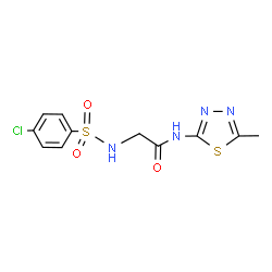 ChemSpider 2D Image | N~2~-[(4-Chlorophenyl)sulfonyl]-N-(5-methyl-1,3,4-thiadiazol-2-yl)glycinamide | C11H11ClN4O3S2