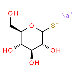ChemSpider 2D Image | Sodium (3R,4S,5S,6R)-3,4,5-trihydroxy-6-(hydroxymethyl)tetrahydro-2H-pyran-2-thiolate | C6H11NaO5S