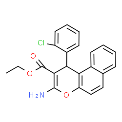 ChemSpider 2D Image | Ethyl 3-amino-1-(2-chlorophenyl)-1H-benzo[f]chromene-2-carboxylate | C22H18ClNO3