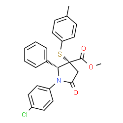 ChemSpider 2D Image | Methyl (2R,3R)-1-(4-chlorophenyl)-3-[(4-methylphenyl)sulfanyl]-5-oxo-2-phenyl-3-pyrrolidinecarboxylate | C25H22ClNO3S
