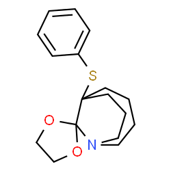 ChemSpider 2D Image | 6-(Phenylsulfanyl)spiro[1-azabicyclo[4.3.1]decane-10,2'-[1,3]dioxolane] | C17H23NO2S