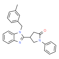 ChemSpider 2D Image | 4-[1-(3-Methylbenzyl)-1H-benzimidazol-2-yl]-1-phenyl-2-pyrrolidinone | C25H23N3O