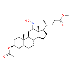 ChemSpider 2D Image | Methyl (3beta,5beta,12E)-3-acetoxy-12-(hydroxyimino)cholan-24-oate | C27H43NO5