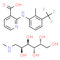 ChemSpider 2D Image | 2-{[2-Methyl-3-(trifluoromethyl)phenyl]amino}nicotinic acid - 1-deoxy-1-(methylamino)-D-galactitol (1:1) | C21H28F3N3O7