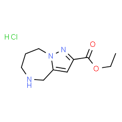 ChemSpider 2D Image | Ethyl 5,6,7,8-tetrahydro-4H-pyrazolo[1,5-a][1,4]diazepine-2-carboxylate hydrochloride (1:1) | C10H16ClN3O2