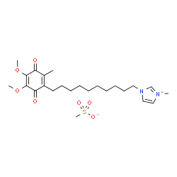 ChemSpider 2D Image | 1-[10-(4,5-Dimethoxy-2-methyl-3,6-dioxo-1,4-cyclohexadien-1-yl)decyl]-3-methyl-1H-imidazol-3-ium methanesulfonate | C24H38N2O7S