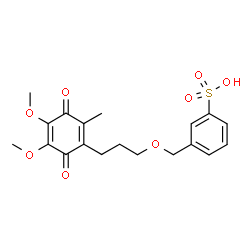 ChemSpider 2D Image | 3-{[3-(4,5-Dimethoxy-2-methyl-3,6-dioxo-1,4-cyclohexadien-1-yl)propoxy]methyl}benzenesulfonic acid | C19H22O8S