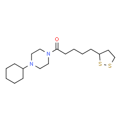 ChemSpider 2D Image | 1-(4-Cyclohexyl-1-piperazinyl)-5-(1,2-dithiolan-3-yl)-1-pentanone | C18H32N2OS2