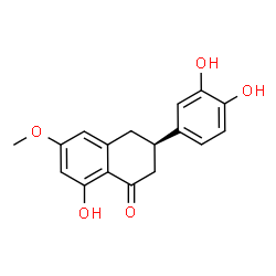ChemSpider 2D Image | (3R)-3-(3,4-Dihydroxyphenyl)-8-hydroxy-6-methoxy-3,4-dihydro-1(2H)-naphthalenone | C17H16O5