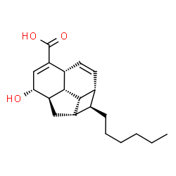 ChemSpider 2D Image | (1S,1aS,2aR,3S,5aR,7aR,7bS,7cS)-1-Hexyl-3-hydroxy-1a,2,2a,3,5a,7a,7b,7c-octahydro-1H-cyclobuta[bc]acenaphthylene-5-carboxylic acid | C20H28O3
