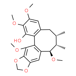 ChemSpider 2D Image | (6S,7S,8R)-2,3,8,13-Tetramethoxy-6,7-dimethyl-5,6,7,8-tetrahydrobenzo[3',4']cycloocta[1',2':4,5]benzo[1,2-d][1,3]dioxol-1-ol | C23H28O7