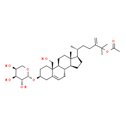 ChemSpider 2D Image | (3beta)-3-(beta-L-Arabinopyranosyloxy)-19-hydroxyergosta-5,24(28)-dien-25-yl acetate | C35H56O8