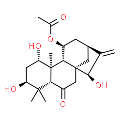 ChemSpider 2D Image | (1alpha,3beta,5beta,8alpha,9beta,10alpha,11beta,15beta)-1,3,15-Trihydroxy-6-oxokaur-16-en-11-yl acetate | C22H32O6