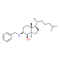 ChemSpider 2D Image | (1R,3aR,4R,5S,7aR)-5-(Benzylamino)-3a,7a-dimethyl-1-[(2R)-6-methyl-2-heptanyl]octahydro-1H-inden-4-ol | C26H43NO