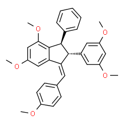 ChemSpider 2D Image | (1Z,2R,3R)-2-(3,5-Dimethoxyphenyl)-4,6-dimethoxy-1-(4-methoxybenzylidene)-3-phenylindane | C33H32O5