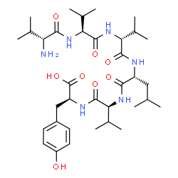 ChemSpider 2D Image | D-Valyl-L-valyl-D-valyl-D-leucyl-L-valyl-L-tyrosine | C35H58N6O8
