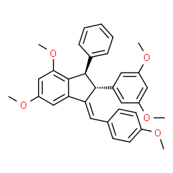 ChemSpider 2D Image | (1E,2R,3R)-2-(3,5-Dimethoxyphenyl)-4,6-dimethoxy-1-(4-methoxybenzylidene)-3-phenylindane | C33H32O5