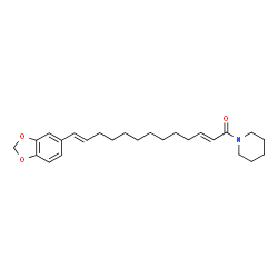 ChemSpider 2D Image | (2E,12E)-13-(1,3-Benzodioxol-5-yl)-1-(1-piperidinyl)-2,12-tridecadien-1-one | C25H35NO3