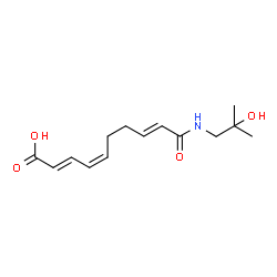 ChemSpider 2D Image | (2E,4Z,8E)-10-[(2-Hydroxy-2-methylpropyl)amino]-10-oxo-2,4,8-decatrienoic acid | C14H21NO4