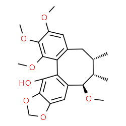 ChemSpider 2D Image | (6S,7S,8R)-1,2,3,8-Tetramethoxy-6,7-dimethyl-5,6,7,8-tetrahydrobenzo[3',4']cycloocta[1',2':4,5]benzo[1,2-d][1,3]dioxol-13-ol | C23H28O7