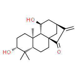 ChemSpider 2D Image | (3alpha,5beta,8alpha,9beta,10alpha,11beta)-3,11-Dihydroxykaur-16-en-15-one | C20H30O3