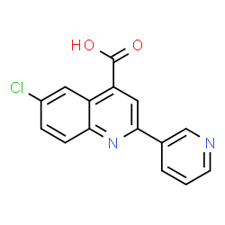 ChemSpider 2D Image | 6-Chloro-2-(3-pyridinyl)-4-quinolinecarboxylic acid | C15H9ClN2O2