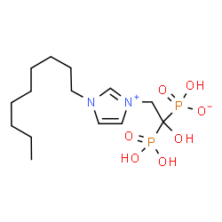 ChemSpider 2D Image | Hydrogen [1-hydroxy-2-(1-nonyl-1H-imidazol-3-ium-3-yl)-1-phosphonoethyl]phosphonate | C14H28N2O7P2